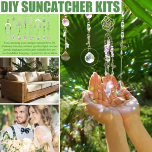DIY suncatcher kit with crystal prisms for home and garden rainbow light effects