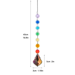 Rainbow crystal suncatcher hanging decor showing 43cm total length detail