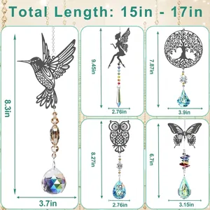 Lot de capteurs de soleil en cristal avec pendentifs prisme pour déco de jardin