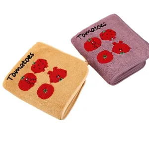 Asciugamano viso bagno in velluto corallo pomodoro ricamato ispessito morbido