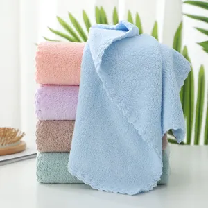 Soft coral fleece face towel set, thickened absorbent quick dry bath towels for daily use.