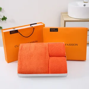 Juego de caja de regalo de toalla de baño de felpa coral absorbente suave textil hogar