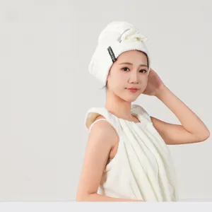 Thickened absorbent dry hair cap and bath towel set for women soft quick drying hair towel