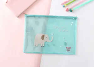 Busta per documenti in rete A4 trasparente, cartella con zip in PVC colorato per ufficio.
