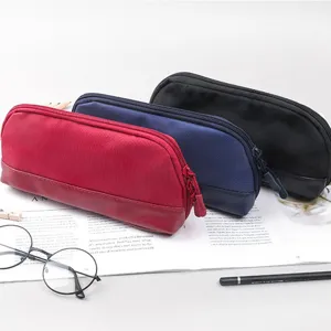 Grote capaciteit canvas etui met rits, multifunctionele briefpapier opbergtas voor studenten.