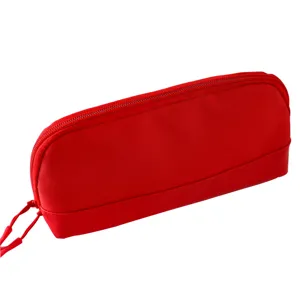 Grote rode canvas rits etui, multifunctionele briefpapier opbergtas hoofdaanzicht weergave