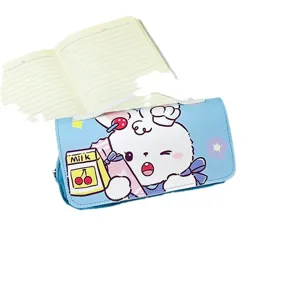 Cartoon cute rabbit children pencil pouch large capacity student handbag cute stationery storage bag