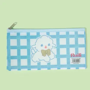 Cute cartoon PVC grid document bag pencil storage bag with lovely sheep pattern for students