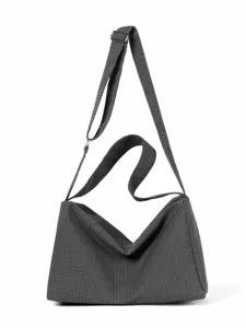 Minimalistische dunkelgraue Umhängetasche mit Textur für den Alltag und Yoga-Stunden