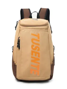 Khaki Outdoor-Sportrucksack mit großem orangefarbenem TUSENTE-Schriftzug für Herren