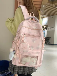 Zaino Scolastico con Motivo a Stelle Stampato Grande Capacità Nylon Student Bookbag Ragazze High School Laptop Zaino Carino Borsa da Viaggio
