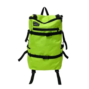 Fluorescerend groene outdoor wandelrugzak met grote capaciteit en zwarte gespen