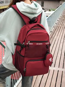 Preppy Stil Nylon Rucksack Große Kapazität Schultasche Für Jugendliche Unisex Reisrucksack Mit Abnehmbarer Minitasche Netzfach Freizeit Tagesrucksack