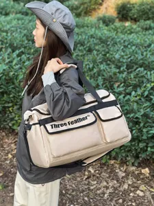 Hochwertige beige Outdoor-Reisetasche mit großem Fassungsvermögen und Tragegurt
