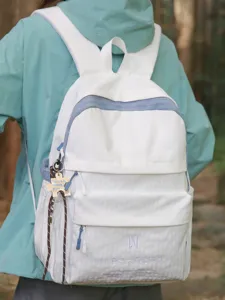 Sac à Dos Scolaire en Nylon à Carreaux pour Étudiants Grande Capacité Décontracté Sac à Dos à Damier Respirant Résistant à l'Usure Sac de Voyage Unisexe