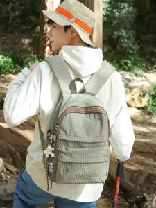 Sac à dos étudiant à motif grillagé grande capacité pour l'école et les loisirs