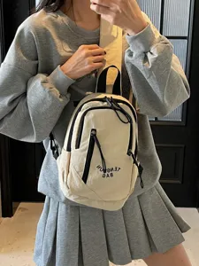 Lässige cremeweiße Umhängetasche für Damen im japanischen Stil für den Alltag