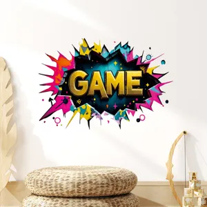 3D Broken Wall Game Wall Sticker Waterproof Removable PVC Graffiti Decals For Game Room Bedroom Home Decor