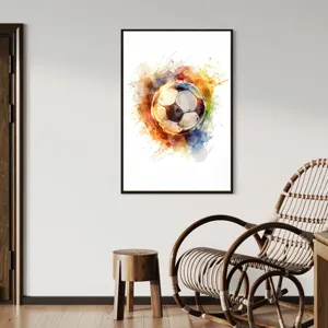 Abstract Watercolor Football Soccer Canvas Painting Core Unframed Waterproof Sporty Wall Art For Living Room Office Bedroom Decor