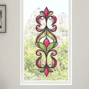 Film de fenêtre statique vintage à motif floral pour la décoration et l'intimité de la maison.