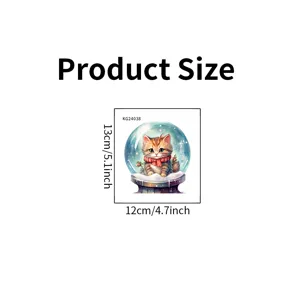 Dimensiones del adhesivo de pared impermeable gatito bola de nieve de Navidad decorativo