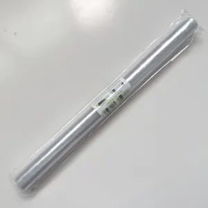 Detail of rolled static cling window film in transparent protective packaging