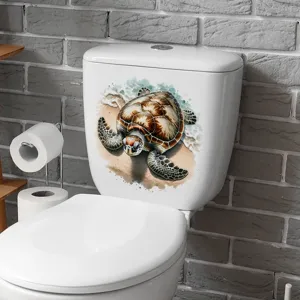 Creative sea turtle waterproof PVC removable toilet sticker for bathroom decoration