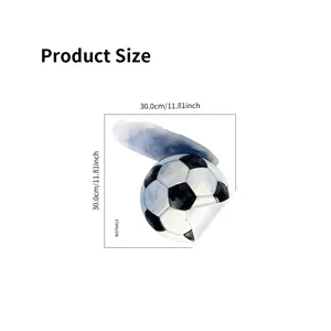 Waterproof watercolor soccer wall sticker for bathroom decor, measuring 30x30cm