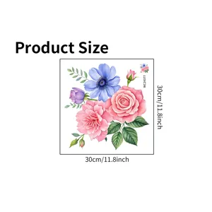 Quadratischer wasserdichter PVC Blumen Wandaufkleber mit 30x30cm Produktmaßen