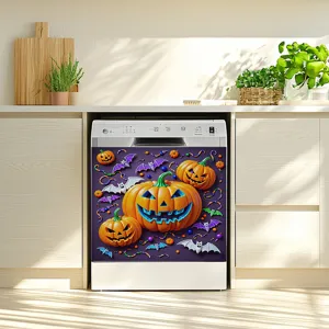 Halloween Vaatwasser Sticker PVC Waterdicht Oliebestendig Verwijderbaar Pompoen Vleermuis Keuken Decor Voor Apparaat