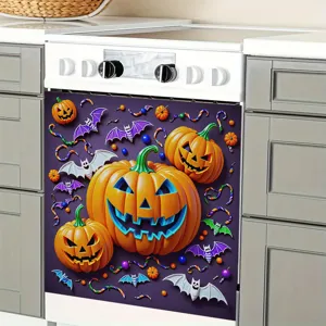 Detail van Halloween pompoen en vleermuis PVC verwijderbare sticker voor de vaatwasser