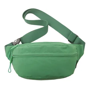 Minimalistische leuchtend grüne Gürteltasche aus Nylon mit verstellbarem Gurt für Sport