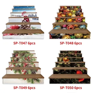 Set di 4 adesivi per scale 3D natalizi con pupazzi di neve e decorazioni festive