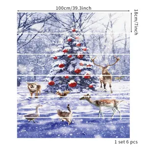 Kerst trapstickers met sneeuwbos en dieren inclusief specificaties van afmetingen