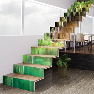 3D nature landscape waterfall stair stickers for home decoration renovation