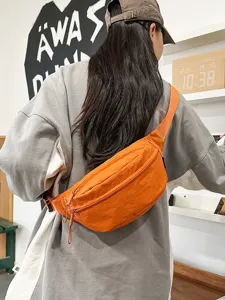 Leuchtend orangefarbene Sport-Gürteltasche aus Nylon für Freizeit und tägliches Pendeln