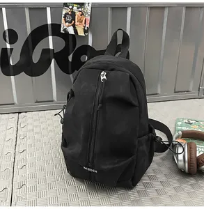 Detail view of the black casual sling bag for outdoor cycling and daily commute