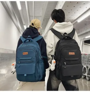 Deux sacs à dos scolaires élégants de grande capacité pour étudiants en bleu et noir