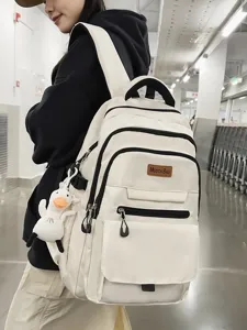 Sac à Dos Étudiant Minimaliste Japonais Grande Capacité Léger en Nylon pour Garçons Filles Collège Style Campus