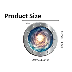 Dimensions du produit pour autocollant galaxie 30cm x 30cm pour mur et toilette