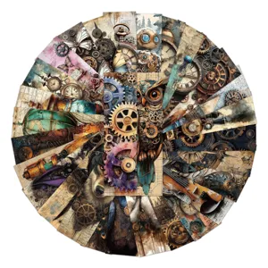 Detailansicht von 30 einzigartigen Lesezeichen aus Papier mit Steampunk-Motiven im Fächer