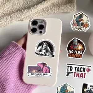 Pegatinas impermeables de soldador para decorar fundas de móvil y ordenadores