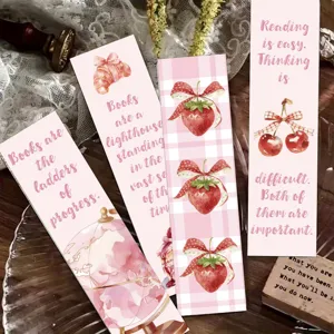 Aesthetic Cartoon Pink Reading Bookmarks Paper Scrapbook Decor DIY Stationery Accessory For Students Book Lovers Gifts