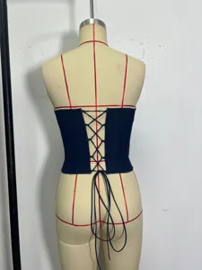 Top corsé sin espalda para mujer de moda sin tirantes corte ajustado sexy streetwear