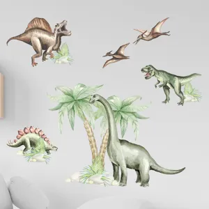 Aquarell Cartoon Dinosaurier Wandsticker für Kinderzimmer und Spielzimmer Wanddeko