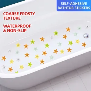 Cartoon Sea Star Bathtub Stickers Non-Slip Waterproof PVC Bathroom Tub Decorations For Kids Safety Multicolor Self-Adhesive Decals