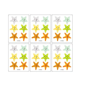 6 sheets colorful starfish bathtub stickers waterproof non-slip bathroom wall decals
