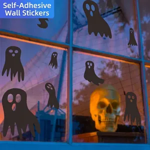 Adesivi da Parete Fantasma di Halloween Silhouette Spaventosa Decals per Finestre Impermeabili PVC per Camera da Letto Soggiorno Festa Decorazione