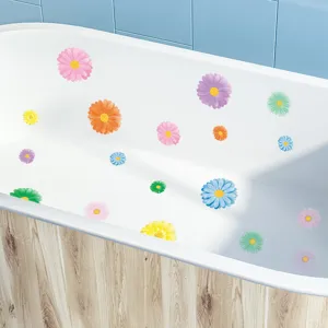 Colorful daisy bathtub stickers for anti-slip bathroom decoration and safe bathing