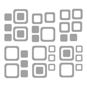 Geometric square pattern self-adhesive waterproof wall stickers for bathroom decor